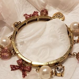 Betsy Johnson Stretch Pink & Gold Bracelet